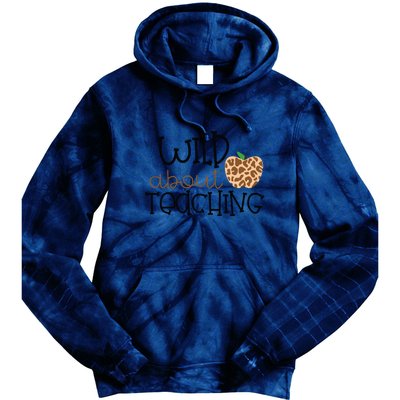 Wild About Teaching Leopard School Grade Teacher Gift Tie Dye Hoodie