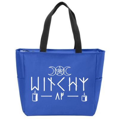 Witchy Af Three Moons Wicca Cool Gift Zip Tote Bag