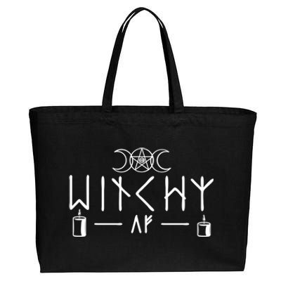 Witchy Af Three Moons Wicca Cool Gift Cotton Canvas Jumbo Tote