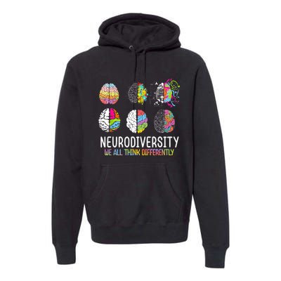 We All Think Differently Neurodiversity Autism Premium Hoodie