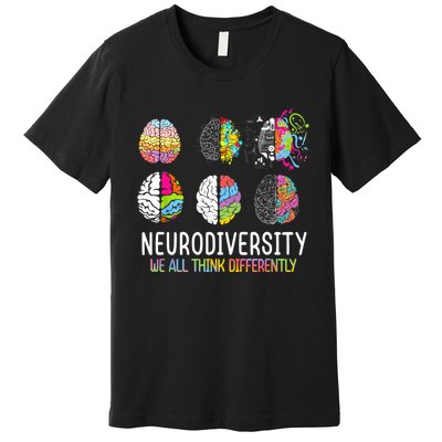 We All Think Differently Neurodiversity Autism Premium T-Shirt