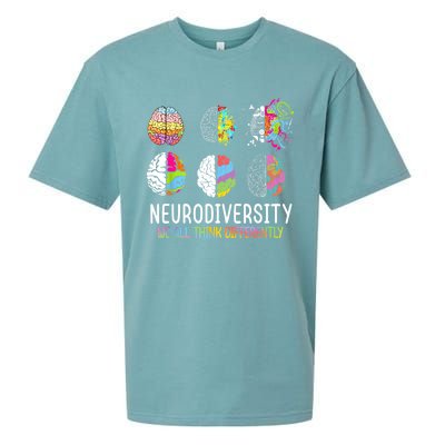 We All Think Differently Neurodiversity Autism Sueded Cloud Jersey T-Shirt