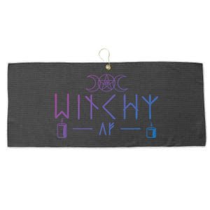 Witchy Af Three Moons Wicca Cool Gift Large Microfiber Waffle Golf Towel