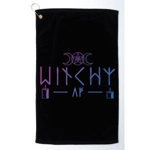 Witchy Af Three Moons Wicca Cool Gift Platinum Collection Golf Towel