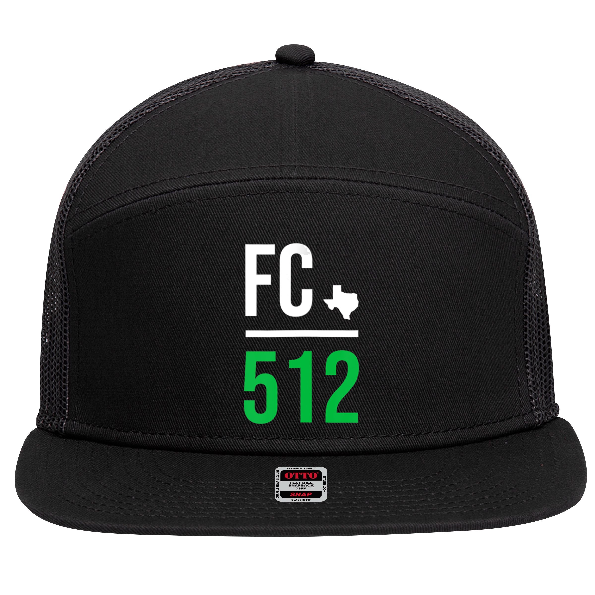 Womens Austin Texas Soccer 512 Futbol Fan Match Day Badge 7 Panel Mesh Trucker Snapback Hat