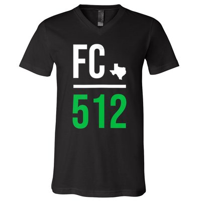 Womens Austin Texas Soccer 512 Futbol Fan Match Day Badge V-Neck T-Shirt