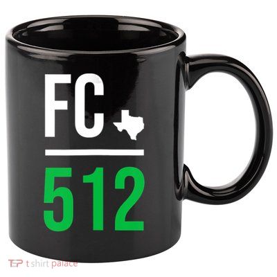 Womens Austin Texas Soccer 512 Futbol Fan Match Day Badge 11oz C Handle Ceramic Mug