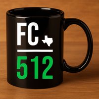 Womens Austin Texas Soccer 512 Futbol Fan Match Day Badge 11oz C Handle Ceramic Mug