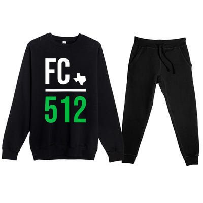 Womens Austin Texas Soccer 512 Futbol Fan Match Day Badge Premium Crewneck Sweatsuit Set