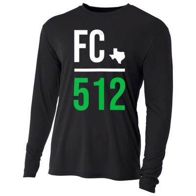 Womens Austin Texas Soccer 512 Futbol Fan Match Day Badge Cooling Performance Long Sleeve Crew