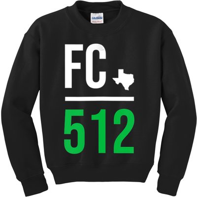 Womens Austin Texas Soccer 512 Futbol Fan Match Day Badge Kids Sweatshirt