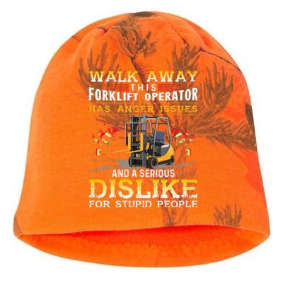 Walk Away This Forklift Operator Forklift Operator Kati - Camo Knit Beanie