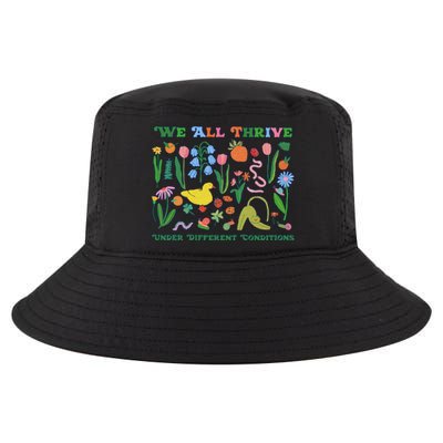 We All Thrive Under Different Conditions Autism Teacher Special Education Cool Comfort Performance Bucket Hat