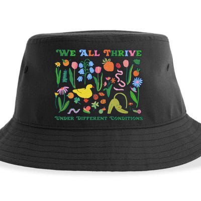 We All Thrive Under Different Conditions Autism Teacher Special Education Sustainable Bucket Hat