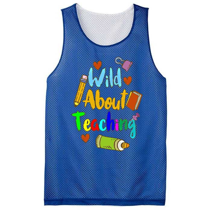 Wild About Teaching Designs For Teachers Gift Mesh Reversible Basketball Jersey Tank