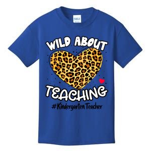 Wild About Teaching Kindergarten Teacher Squad Leopard Print Cute Gift Kids T-Shirt