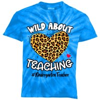 Wild About Teaching Kindergarten Teacher Squad Leopard Print Cute Gift Kids Tie-Dye T-Shirt