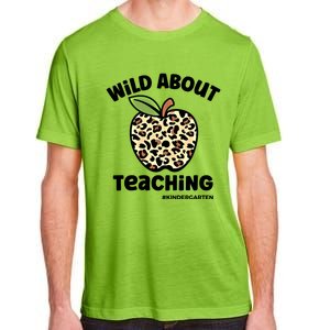 Wild About Teaching Kindergarten Leopard Teacher Gift Adult ChromaSoft Performance T-Shirt