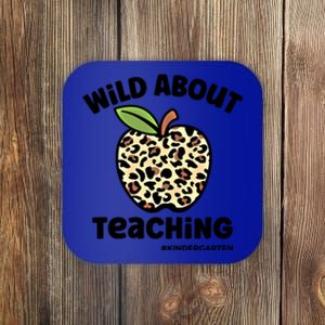 Wild About Teaching Kindergarten Leopard Teacher Gift Coaster