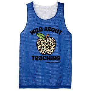 Wild About Teaching Kindergarten Leopard Teacher Gift Mesh Reversible Basketball Jersey Tank