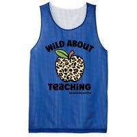 Wild About Teaching Kindergarten Leopard Teacher Gift Mesh Reversible Basketball Jersey Tank