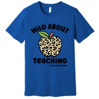 Wild About Teaching Kindergarten Leopard Teacher Gift Premium T-Shirt