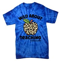 Wild About Teaching Kindergarten Leopard Teacher Gift Tie-Dye T-Shirt