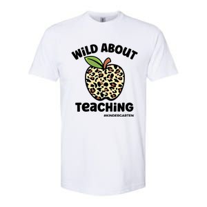 Wild About Teaching Kindergarten Leopard Teacher Gift Softstyle CVC T-Shirt