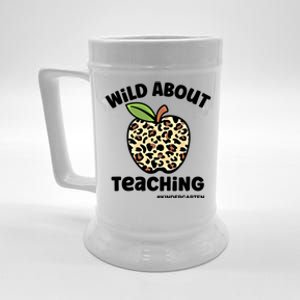 Wild About Teaching Kindergarten Leopard Teacher Gift Beer Stein