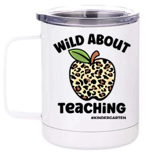 Wild About Teaching Kindergarten Leopard Teacher Gift 12 oz Stainless Steel Tumbler Cup