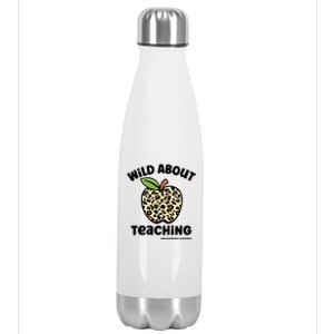 Wild About Teaching Kindergarten Leopard Teacher Gift Stainless Steel Insulated Water Bottle