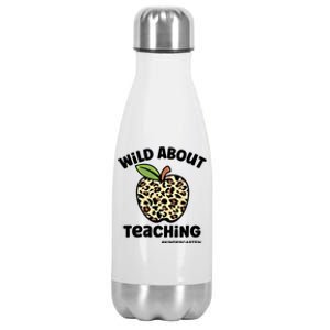 Wild About Teaching Kindergarten Leopard Teacher Gift Stainless Steel Insulated Water Bottle