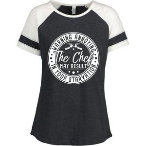 Warning Annoying The Chef May Result In Your Starvation Cute Gift Enza Ladies Jersey Colorblock Tee