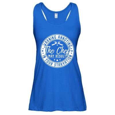 Warning Annoying The Chef May Result In Your Starvation Cute Gift Ladies Essential Flowy Tank