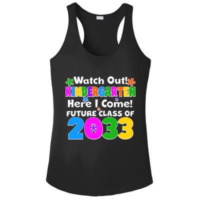 Watch Out! Kindergarten Here I Come! Future Class of 2033 Ladies PosiCharge Competitor Racerback Tank