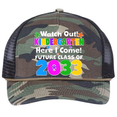 Watch Out! Kindergarten Here I Come! Future Class of 2033 Retro Rope Trucker Hat Cap