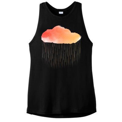 Water Color Cloud Rainy Day Ladies PosiCharge Tri-Blend Wicking Tank