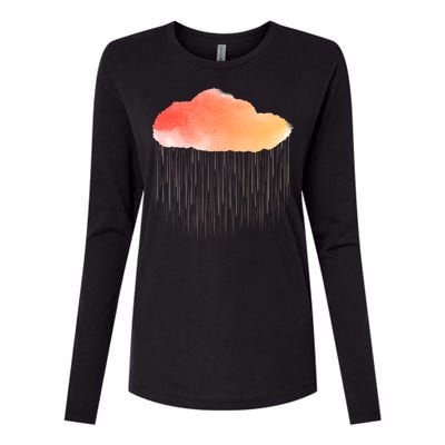 Water Color Cloud Rainy Day Womens Cotton Relaxed Long Sleeve T-Shirt