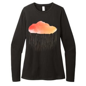 Water Color Cloud Rainy Day Womens CVC Long Sleeve Shirt