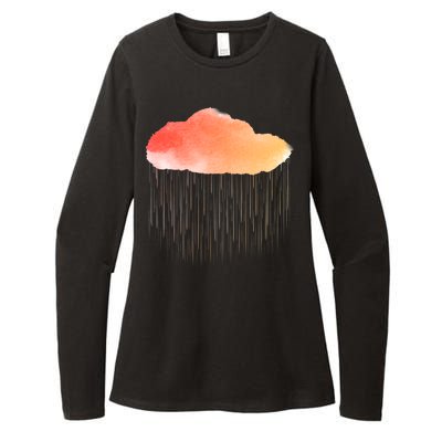 Water Color Cloud Rainy Day Womens CVC Long Sleeve Shirt