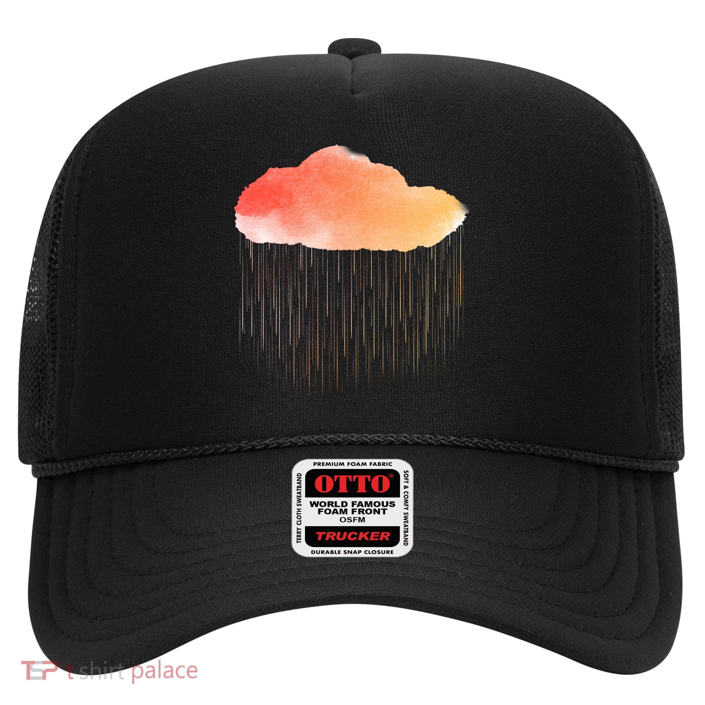 Water Color Cloud Rainy Day Trucker Hat