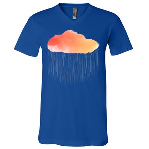 Water Color Cloud Rainy Day V-Neck T-Shirt