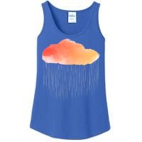 Water Color Cloud Rainy Day Ladies Essential Tank