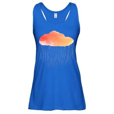 Water Color Cloud Rainy Day Ladies Essential Flowy Tank