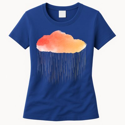 Water Color Cloud Rainy Day Womens T-Shirt