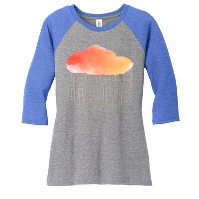 Water Color Cloud Rainy Day Women's Tri-Blend 3/4-Sleeve Raglan Shirt