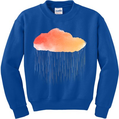 Water Color Cloud Rainy Day Kids Sweatshirt