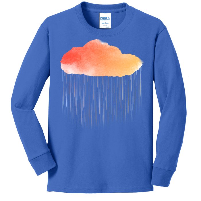 Water Color Cloud Rainy Day Kids Long Sleeve Shirt