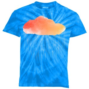 Water Color Cloud Rainy Day Kids Tie-Dye T-Shirt