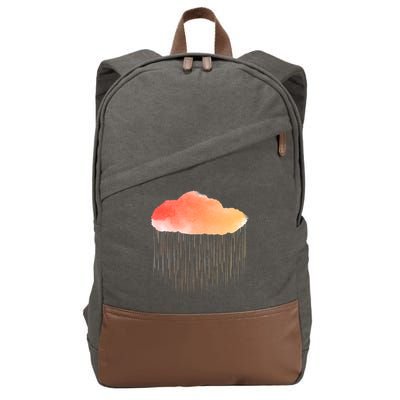 Water Color Cloud Rainy Day Cotton Canvas Backpack